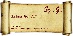 Szima Gerő névjegykártya